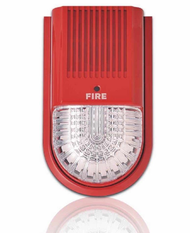 Horn/strobe bus-type fire alarm audible alarm and flashing alarm